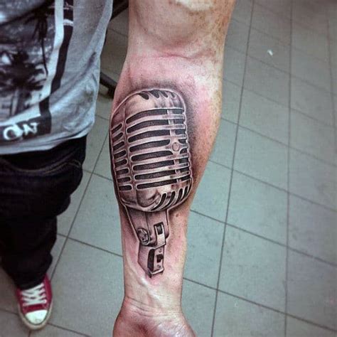 Microphone Tattoo Designs For Men Manly Vocal Ink