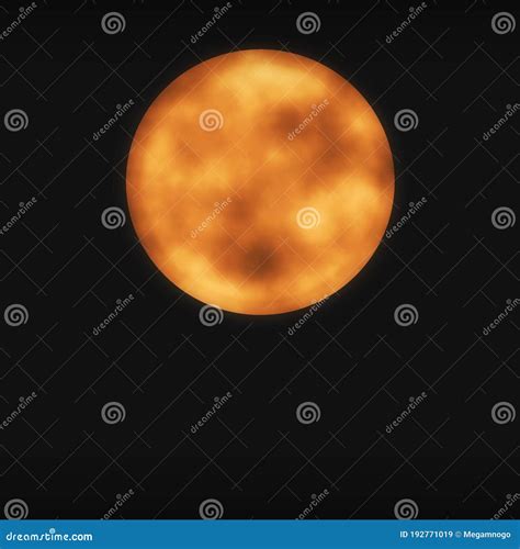 Orange Full Moon in Dark Black Sky Background Stock Image - Image of ...