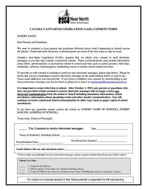 Fillable Online Canadas Anti Spam Legislation Casl Consent Form Fax