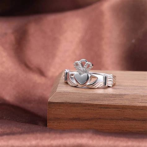 Claddagh Anillo Irland S De Plata De Ley Anillo De Amor Corona