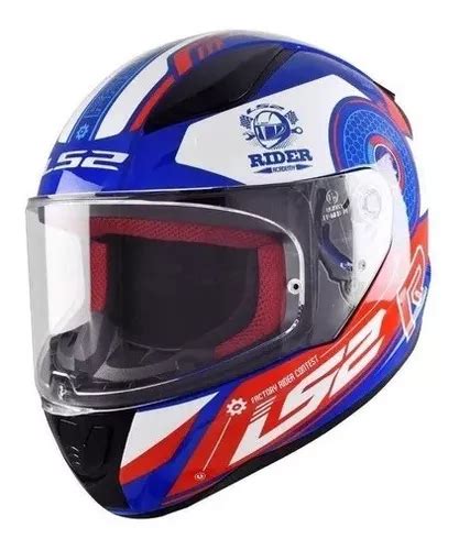 Capacete Ls Ff Rapid Stratus Azul Vermelho Branco Parcelamento