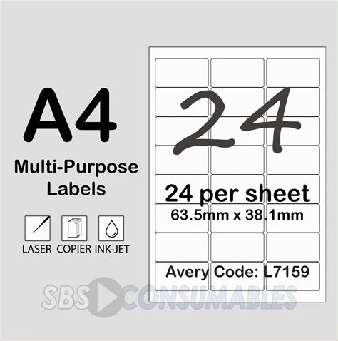 24 Labels Per Sheet Template Free Of Word Template for Avery L7159 ...