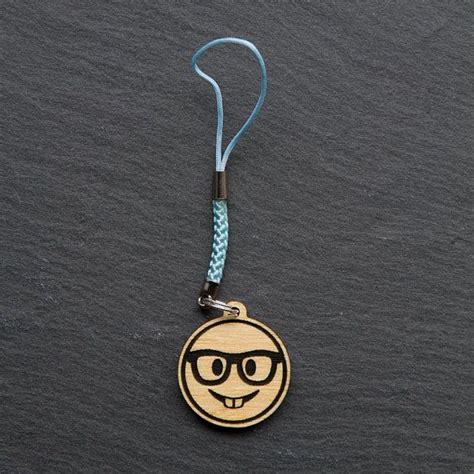 Nerd Emoji Wood Charm Nerdy Face Emoji Carved Wood By Solahlaser Teeth