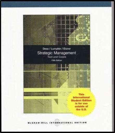 Strategic Management Text And Cases Edition Isbn