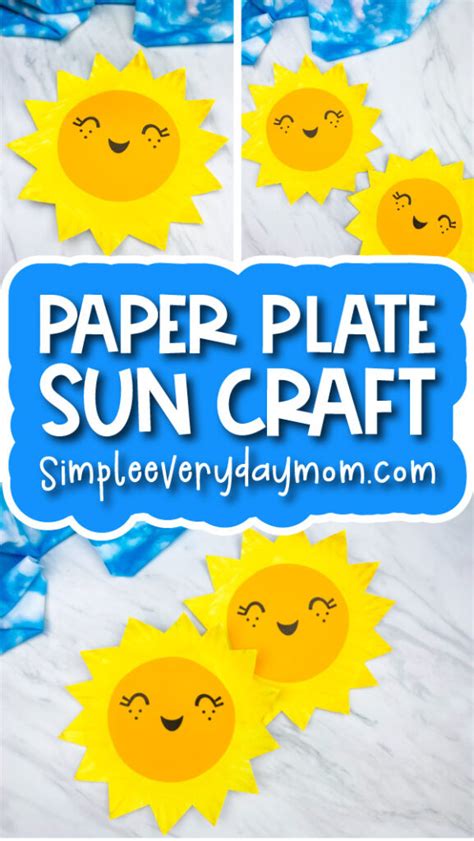 Paper Plate Sun Craft For Kids Free Template