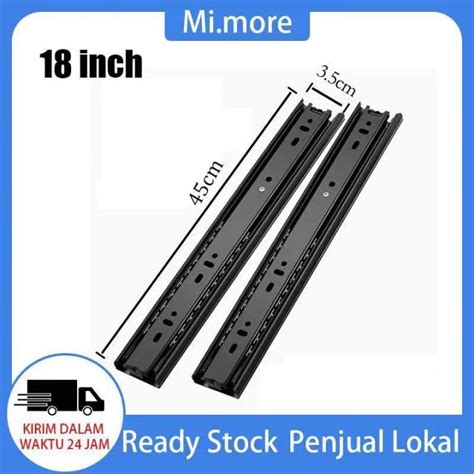 Bisa Cod Rel Laci Hitam 45 Cm Isi 1 Set 2 Pcs Double Track Mapla