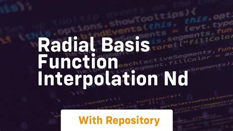 Radial Basis Function Interpolation Nd YouTube