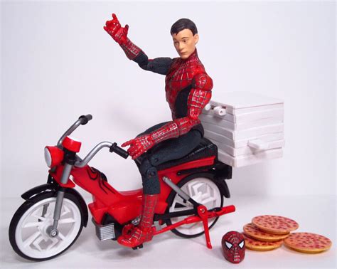 Marvel Spider Man Movie Scooter Spider Man W Pizza Launching Action