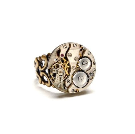 Steampunk Ring Steam Punk Vintage Round Watch Ring Mens Etsy