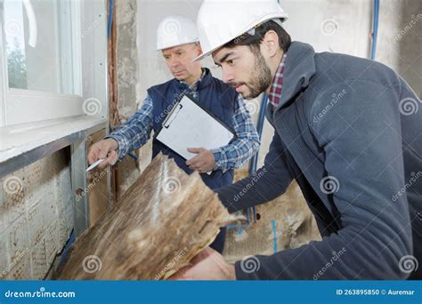 Removing an old plaster stock photo. Image of apprentice - 263895850