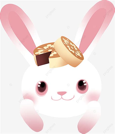 Mid Autumn Rabbit White Rabbit Jade Hare Rabbit PNG Transparent