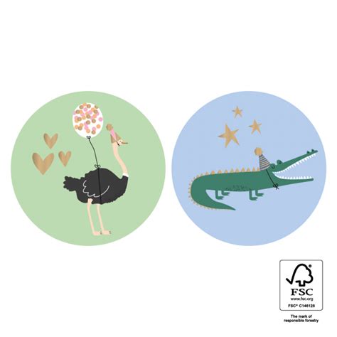 Kadostickers Ostrich Crocodile Stuks Creatief En Kado Kado