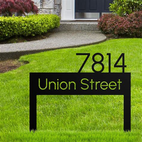 Custom Metal Address Lawn Sign Made In The Usa Kands Design Elements