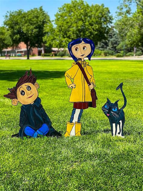 Coraline 3 Piece Yard Art Handmade Halloween Yard Decor Etsy