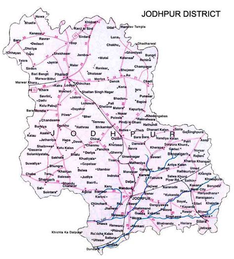 Jodhpur District Map - View Jodhpur District Road Map of Jodhpur District