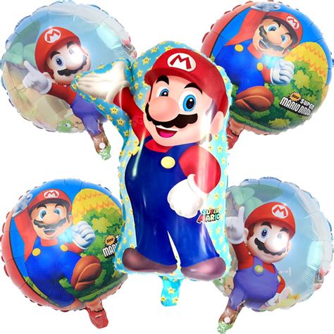 Unids Lote Super Mario Bros Foil Globo Rojo Verde Luigied Mary Juego