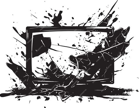 Premium Vector Splintered Screen Vector Illustration Of Smashed Tv