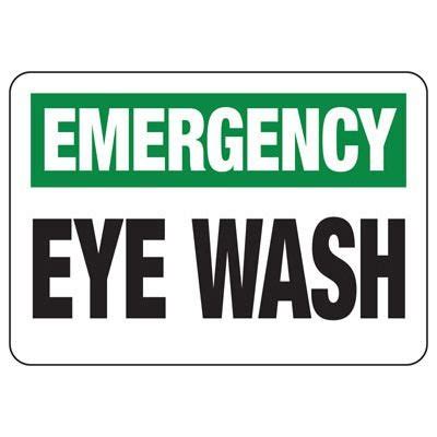 Emergency Eye Wash First Aid Sign Seton Seton