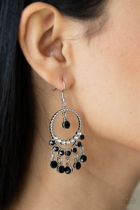 Paparazzi ♥ Cosmic Chandeliers Black ♥ Earrings