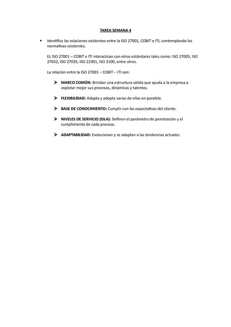 Tarea Semana 4 Identifica Las Relaciones Existentes Entre La Iso