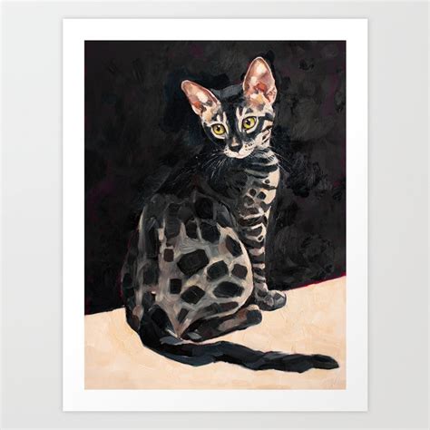 Midnight Bengal Cat Art Print by PrettyPainter | Society6