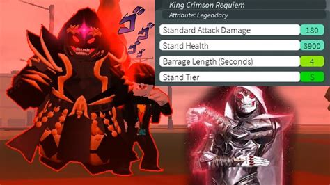 Showcase King Crimson Requiem Rework Legendary At Level Roblox