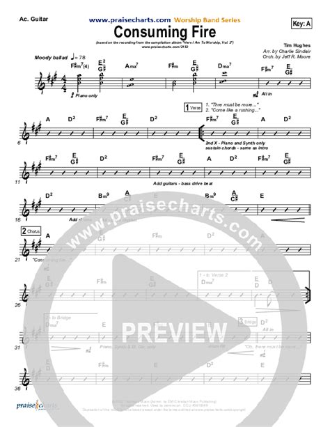 Consuming Fire Acoustic Guitar Sheet Music PDF (Tim Hughes) - PraiseCharts