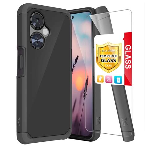 Tjs For Oneplus Nord N30 5g Phone Case With Tempered Glass Screen Protector Magnetic Support