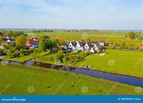 Aerial From A Typical Dutch Landscape In The Netherlands Stock Image