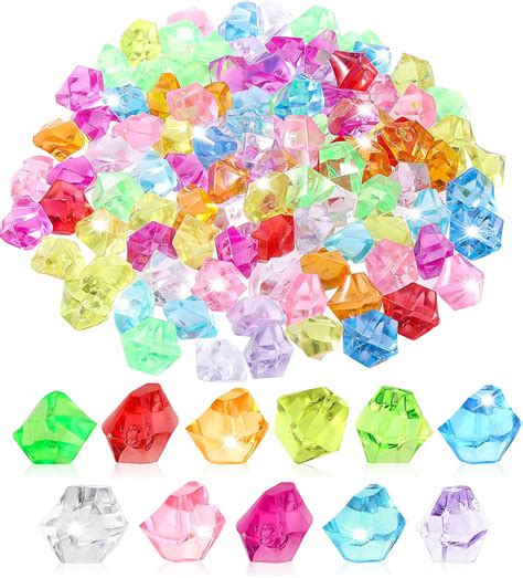 100 Pieces Acrylic Gems Diving Gems Colourful Acrylic Diamonds Pirate