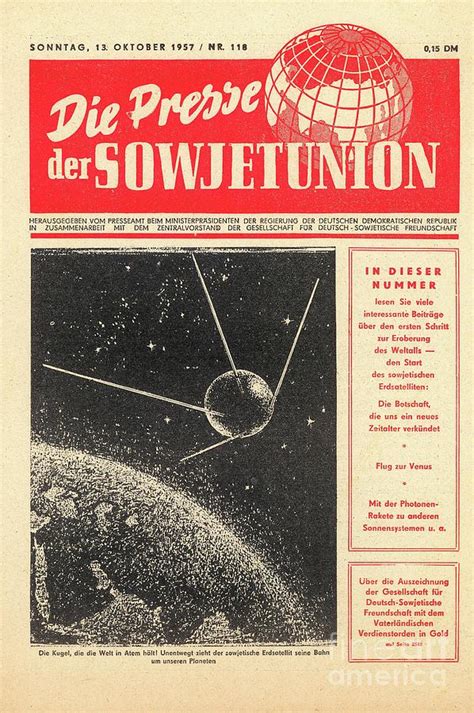 Sputnik 1 In East German Press Photograph By Detlev Van Ravenswaay