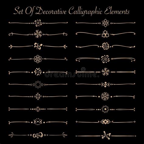 Ensemble D L Ments Calligraphiques D Coratifs Dor S Pour La D Coration