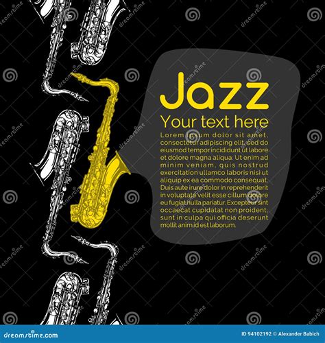 Jazz And Blues Poster Stock Vector Illustration Of Brass 94102192