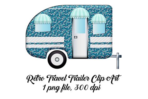 Retro Travel Trailer Clip Art By Me and Ameliè | TheHungryJPEG