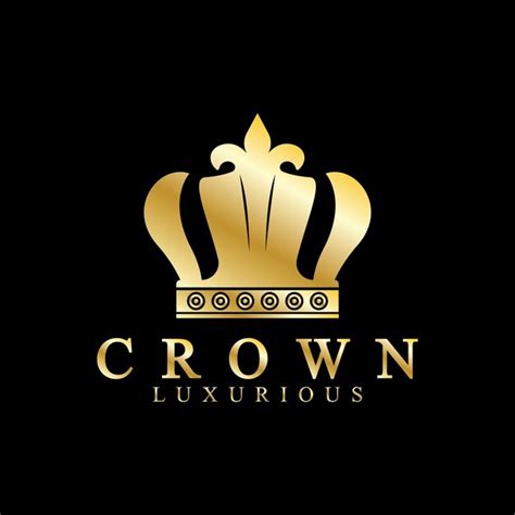 Icônes De Couronne D or Reine Roi Couronnes D or Luxe Logo Design