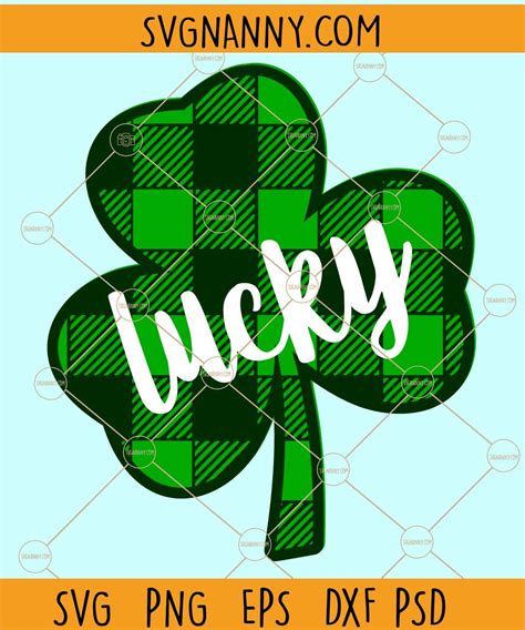 Buffalo Plaid Lucky Clover Svg Clover Leaf Svg Lucky Clover Svg