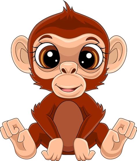 Premium Vector Cartoon Cute Baby Monkey Sitting