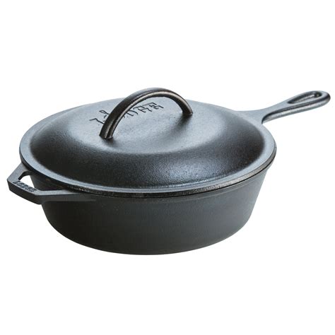 Lodge L Cf Qt Pre Seasoned Cast Iron Deep Skillet With Cover