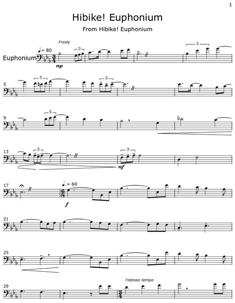 Hibike Euphonium Sheet Music For Euphonium