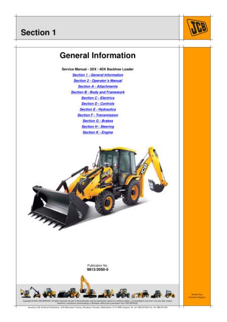 Service Manual JCB 3DX 4DX Backhoe Loader