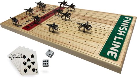 Luxurious Horse Racing Board Game with Metal Horses and Real Wood Board ...