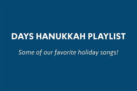 Days — Sing Hanukkah Songs