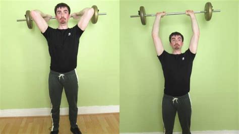 Overhead Barbell Tricep Extension Tutorial Straight Bar