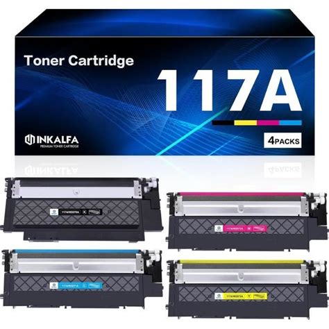 4 Pack Cartouche De Toner Remplacement Pour Hp 117A W2070A Color Laser