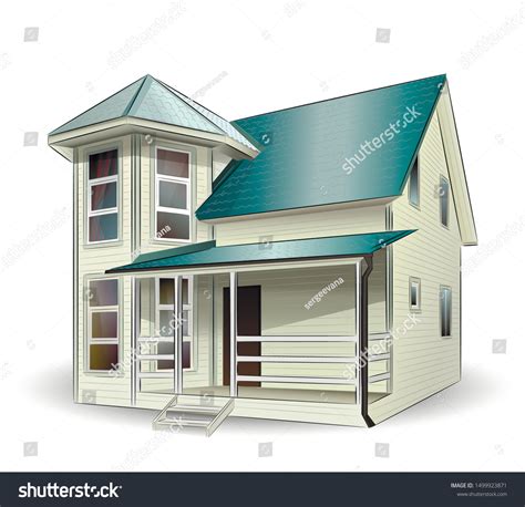 Vector Sketch Private Country House Stock Vector (Royalty Free ...