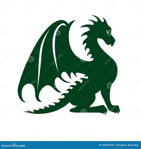 Illustration of a Dragon. Dragon Outline, Vector Illustration Stock ...