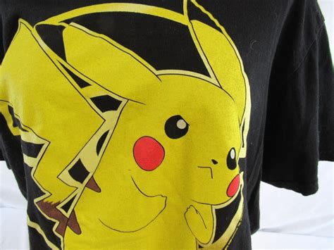 Officially Licensed Pokemon Pikachu Black T Shirt Men Gem