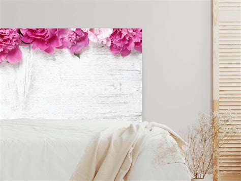 Cabecero Cama Madera Blanca Flores Rosas Oedim Decor