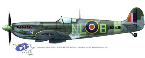 Asisbiz Spitfire Lfix Raf Sqn Nlb Pierre Clostermann Bs Biggin