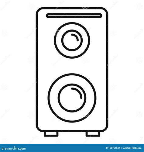 Bass Speaker Icon Outline Style Stock Vector Illustration Of Rock